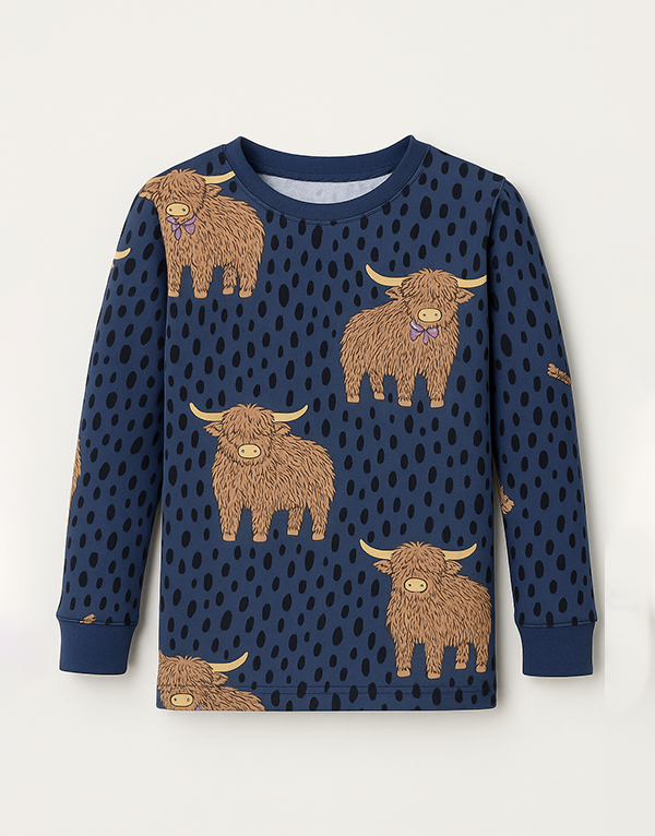 Long Sleeve Kids Sleepwear Bull - Image 3