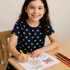 Short Sleeve Kids Sleepwear White Heart