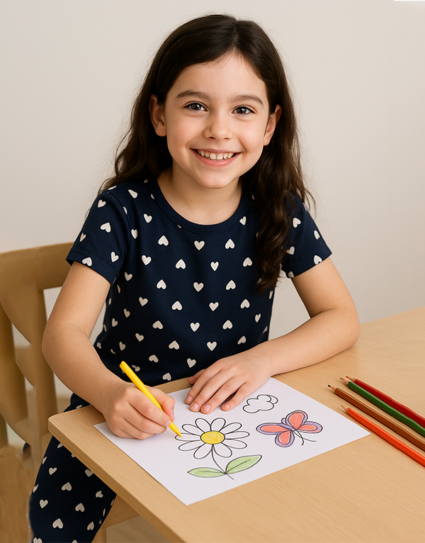 Short Sleeve Kids Sleepwear White Heart