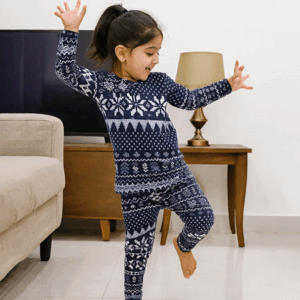 Long Sleeve Kids Sleepwear Zigzag