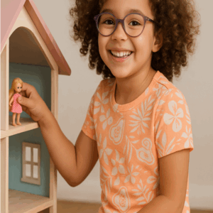 Short Sleeve Kids Sleepwear Orange Star